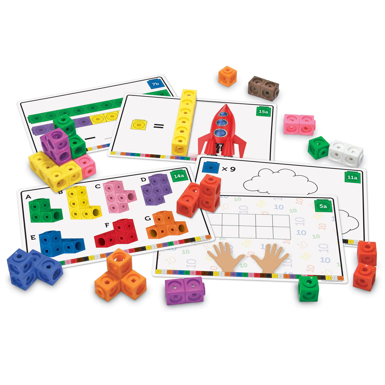 Learning Resources MathLink Cubes Preschool Math Activity Set - 115 Pieces,  Preschool STEM Activities for Boys and Girls Ages 3+