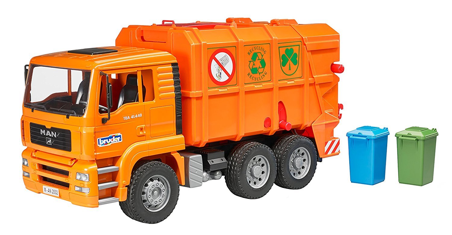 bruder rear loading garbage truck