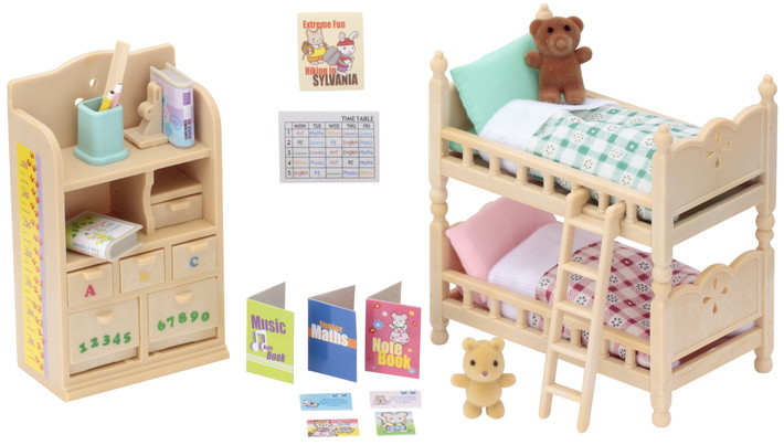 Single Bunk Bed and Semi-Double Bed 2 Sylvanian Families Sets 2 Beds