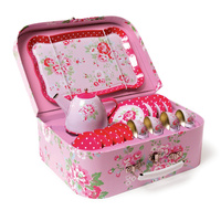Tiger Tribe - Vintage Tin Tea Set - Pink Roses