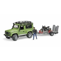 Bruder - Land Rover Defender Station Wagon with Trailer and Ducati Scrambler 02598