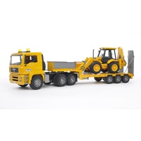 Bruder - MAN TGA Low Loader Truck with JCB Backhoe Loader 02776