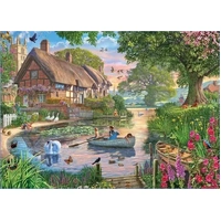 Holdson - Cobblestone Corner Cottage and Boats Puzzle 1000pc