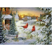 Cobble Hill - Sunset Cardinals Puzzle 1000pc