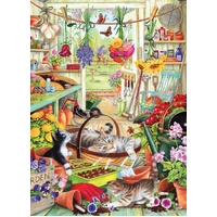 Cobble Hill - Potting Shed Cats Puzzle 500pc