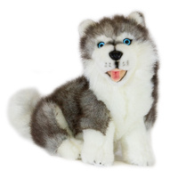 Bocchetta - Button Siberian Husky Sitting Plush Toy 26cm
