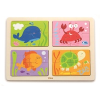 Viga Toys - 4-in-1 Sea Life Puzzle