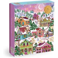 Galison - Snowcap Village Foil Puzzle 1000pc