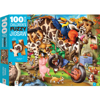 Hinkler - Animal Mayhem Fuzzy Puzzle 100pc