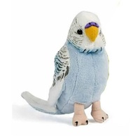 Living Nature - Blue Budgerigar with Sound 14cm