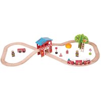 Bigjigs - Fire Station Train Set 39pcs