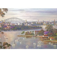 Blue Opal - John Bradley Sydney Harbour Moorings Puzzle 500pc