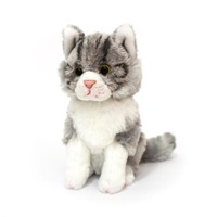 Cuddly Critters - Monty Jnr Sitting Grey Cat 15cm