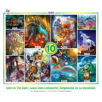 Ceaco - Glow in the Dark 10-in-1 Deluxe Puzzle Set