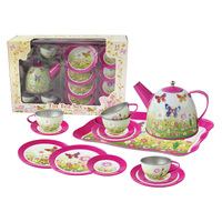 Kaper Kidz - Pink Butterfly Tin Tea Set 15pc