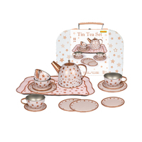 Kaper Kidz - Gold Star Tin Tea Set Suitcase 15pc