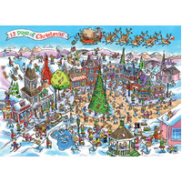 Cobble Hill - Doodletown 12 Days of Christmas Puzzle 1000pc