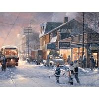 Cobble Hill - Hockey Night Large Piece Puzzle 275pc