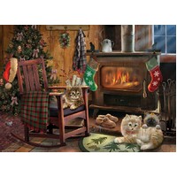 Cobble Hill - Kittens by the Stove Large Piece Puzzle 500pc