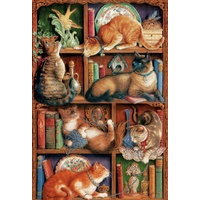 Cobble Hill - Feline Bookcase Puzzle 2000pc