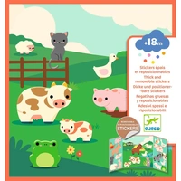 Djeco - Farm Animals Reusable Sticker Set