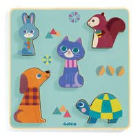 Djeco - Moustacha Wooden Puzzle 5pc