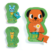Djeco - Charly & Co 3 Layer Puzzle