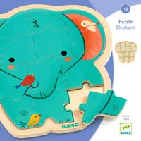 Djeco - Elephant Wooden Puzzle 14pc
