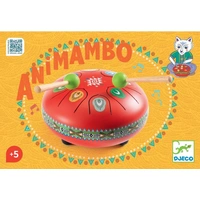 Djeco - Red Metal Tongue Drum with 8 Notes