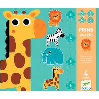 Djeco - Primo Puzzle Jungle  3,4,5,6pc