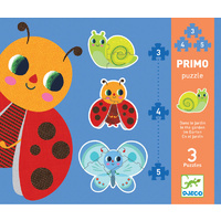 Djeco - Primo Puzzle In The Garden 3, 4, 5pcs
