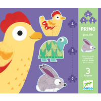 Djeco - Primo Puzzle In the Meadows 4, 6, 9pcs