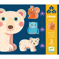 Djeco - Primo Puzzle In The Forest 9, 12, 16pcs