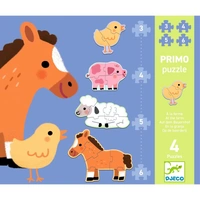 Djeco - Primo Puzzle At The Farm 3,4,5,6pc