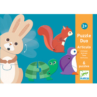 Djeco - Duo Animals Puzzle 12pc