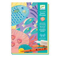 Djeco - Art by Numbers Felt Brushes Under Sea