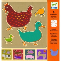 Djeco - Stencils Farm Animals