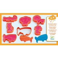 Djeco - Wild Animals Cookie Cutter & Stamp Set