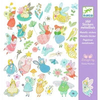 Djeco - Sparkly Fairies Metallic Sticker Set