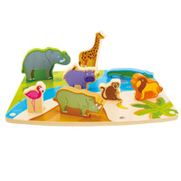 Hape - Wild Animal Puzzle & Play