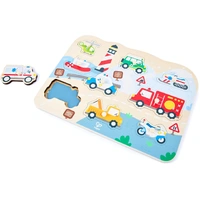 Hape - Emergency Vehicles Peg Puzzle 9pc