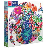 eeBoo - Birds & Flowers Round Puzzle 500pc