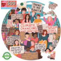 eeBoo - Climate Action Round Puzzle 500pc