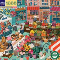eeBoo - England Green Market Puzzle 1000pc