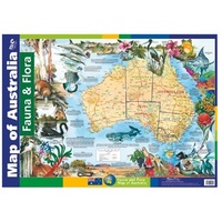 Gillian Miles - Map of Australia Fauna & Flora Wall Chart