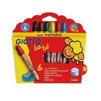 Giotto - Be-Be Super Jumbo Coloured Pencils (6 pack)