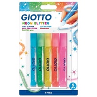 Giotto - Neon Glitter Glue (5 pack)