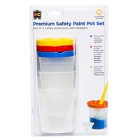 EC - Premium Safety Paint Pots with Stoppers (3 pack)