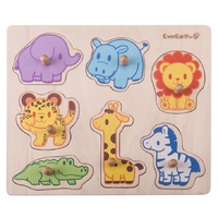 EverEarth - Safari Peg Puzzle 7pc