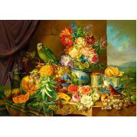 Enjoy - Still Life with Fruit Flowers and a Parrot Puzzle 1000pc